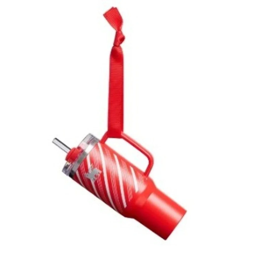 Stanley The Quencher H2O Tumbler Ornament Keychain Candy Cane Twist 2025 Striped